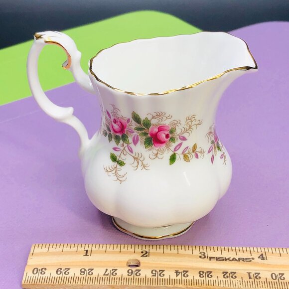 Vintage 60s Royal Albert England Lavender Rose Creamer: Gilded Bone China - Picture 9 of 10